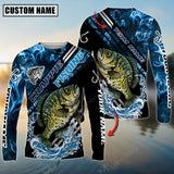 Maxcorners Crappie Fishing Blue Smoke Water Pattern Pro Sport Jersey Sun Protection Personalized Name And Team Name Long Sleeve Shirt