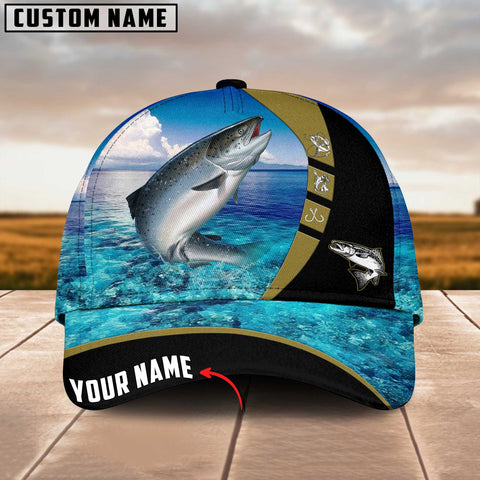 Maxcorners Personalized Chincook Fishing Water Pattern Classic 3D Cap