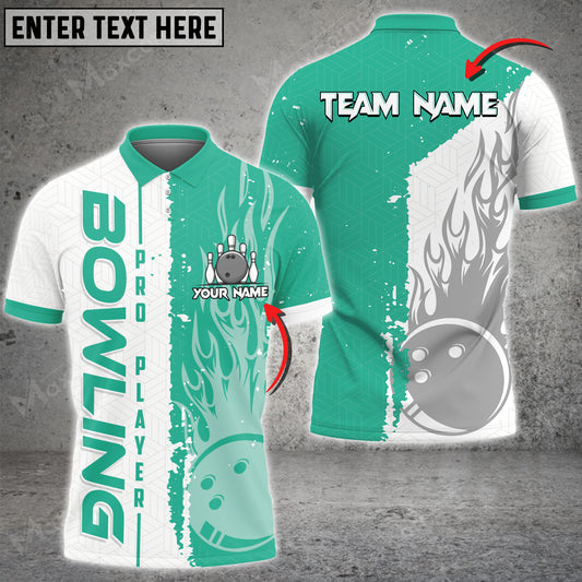 Maxcorners Bowling Pro Player Fire Ball Sport Jersey Multicolored Personalized Name 3D Shirt