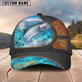 Maxcorners Personalized Chinook Premium Leather Water Pattern Classic 3D Cap
