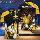Max Corner Bowling and Pins Eagle Bowling Color Smoke Pattern Multicolored Bowling jerseys Custom Name And Team 3D Polo Shirt
