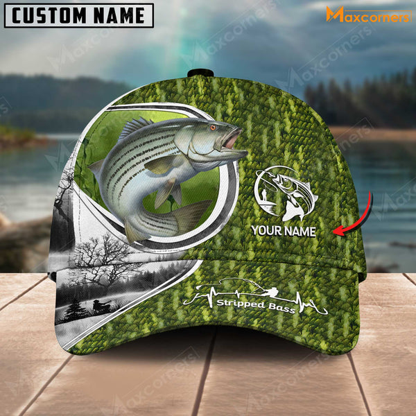 Maxcorners Personalized Classic Solid Pattern Fishing Classic 3D Cap ( Large Mouth Bass, Walleye, Stripped Bass, Trout Fish, Catfish, Crappie, Salmon, Pike )