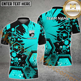 Maxcorners Ball 9 Pool Hexagon Pattern Billiard Jersey Multicolor Option Customized Name 3D Shirt (6 Colors)