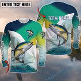 Maxcorners Tuna Fishing Art Water Pattern Sport Jersey Personalized Name And Team Name Long Sweat Shirt