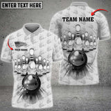 Max Corner Bowling and Pins Pattern Multicolored Bowling jerseys Custom Name And Team 3D Polo Shirt