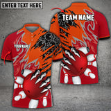 Max Corner Bowling and Pins Evil Art Pattern Multicolored Bowling jerseys Custom Name And Team 3D Polo Shirt