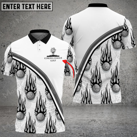 Max Corner Golf balls black flame pattern Mens Golf polo shirts custom name golf clothes for men golfing KH