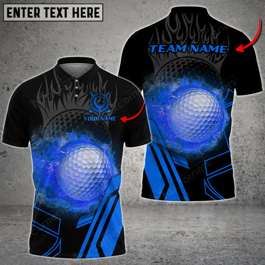 Max Corner Customized Name Epic Flame Shadow Golf Ball Multicolor Sport Jersey Pattern Custom 3D Polo Shirt