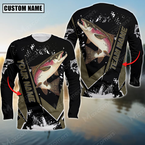 Maxcorners Salmon Fishing Declare War Premium Sport Jersey Personalized Name And Team Name Long Sweat Shirt