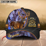 Maxcorners Epic Premium Deer Hunting Black Leather Leather Pattern Personalized Cap 3D Multicolored