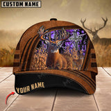 Maxcorners Premium Line Deer Hunting Leather Pattern Personalized Cap 3D Multicolored