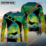 Maxcorners Mahi-Mahi Fishing Fish Skin Pattern Personalized Name And Team Name Long Sweat Shirt