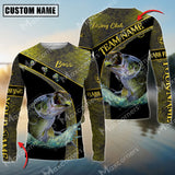 Maxcorners Bass Fishing Fish Skin Pattern Personalized Name And Team Name Long Sweat Shirt