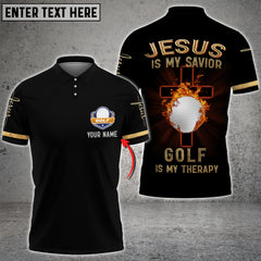 Max Corner Fire Golf Lover Jesut 3D Polo Shirt