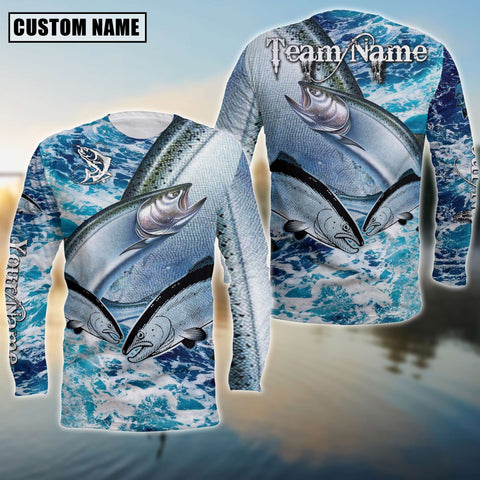 Maxcorners Chincook Fishing Water Flow Art Pattern Sport Jersey Personalized Name And Team Name Long Sweat Shirt