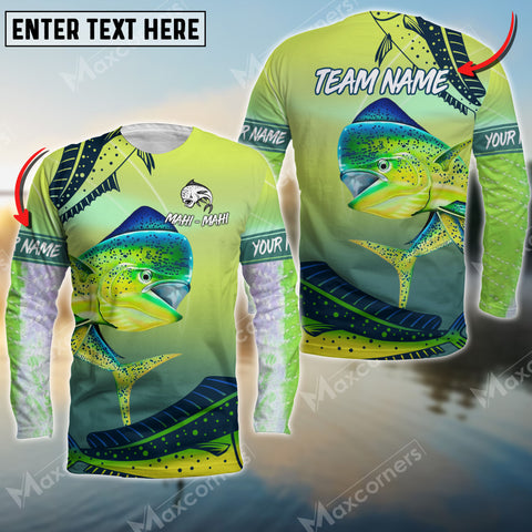 Maxcorners Mahi-Mahi Fishing Skin Fishing Pattern Premium Art Sport Jersey Personalized Name And Team Name Long Sweat Shirt