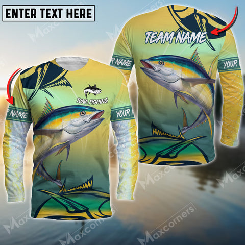 Maxcorners Tuna Fishing Skin Fishing Pattern Premium Art Sport Jersey Personalized Name And Team Name Long Sweat Shirt