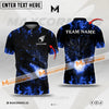 Maxcorners Customized Name Golf Ball Dragon Flame Pattern Multicolor Option 3D Polo Shirt