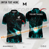 Maxcorners Customized Name Golf Ball Dragon Flame Pattern Multicolor Option 3D Polo Shirt
