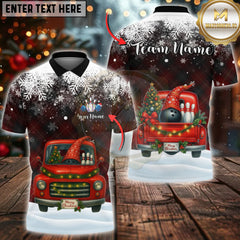 Maxcorners Bowling Christmas Truck Multioptions Customized Name And Pet's Picture 3D Shirts