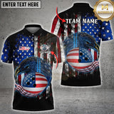 Maxcorners Bowling Eagle USA Flag Multioptions Customized Name, Team Name 3D Shirts