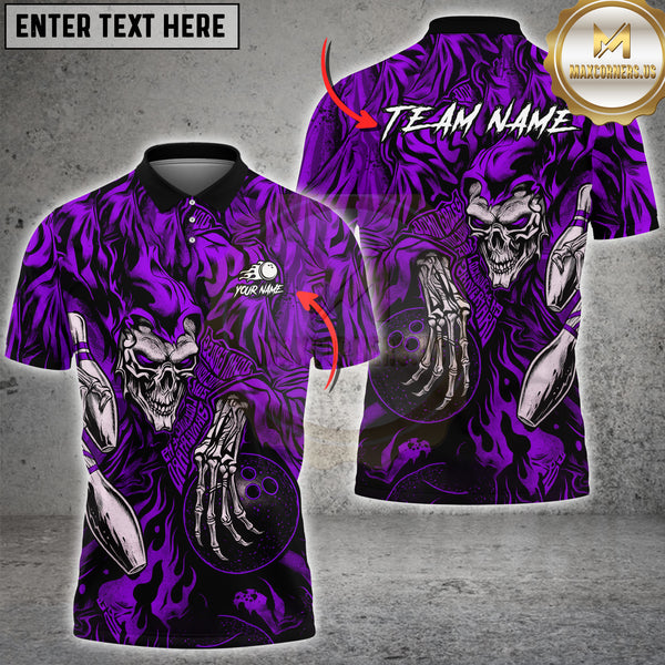 Maxcorners Cloaked Skeleton Play Bowling Multioptions Customized Name, Team Name 3D Shirt (5 Colors)