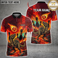 Maxcorners Bowling Inferno Spinosaurus Strike Multioptions Customized Name, Team Name 3D Shirt (5 Colors)