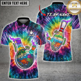 Maxcorners Bowling Ball And Pins Boong 420 Tie Dye Multioptions Customized Name, Team Name 3D Shirts