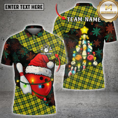 Maxcorners Christmas Bowling Tree Multioptions Customized Name, Team Name 3D Shirt (4 Colors)