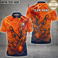 Maxcorners Bowling Strike Abstract Hand-Drawn Graphic Multioptions Customized Name, Team Name 3D Shirt (5 Colors)