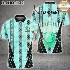 Maxcorners Bowling Pink Tribal Glossy Pins Graphic Multioptions Customized Name, Team Name 3D Shirt (5 Colors)