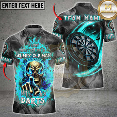 Maxcorners Grumpy Old Man With His Darts Multicolors Customized Name, Team Name 3D Shirts (4 Colors)