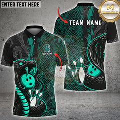 Maxcorners Bowling Venom Snake Strike Graphic Multioptions Customized Name, Team Name 3D Shirt (5 Colors)