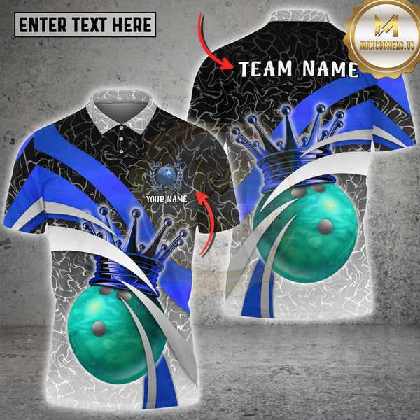Maxcorners Golden Bowling King Jersey Vector Multioptions Customized Name, Team Name 3D Shirt (4 Colors)