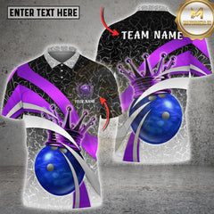 Maxcorners Golden Bowling King Jersey Vector Multioptions Customized Name, Team Name 3D Shirt (4 Colors)