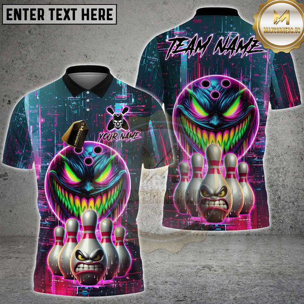 Maxcorners Bowling Monster Customized Name, Team Name 3D Shirt (4 Colors)