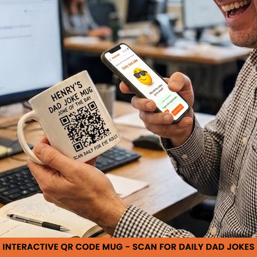 Maxcorners Dad Joke Every Day Interactive QR Funny Mug - Gifts For Dad, Coworkers, Friends Who Love Dad Jokes - Personalized Mug