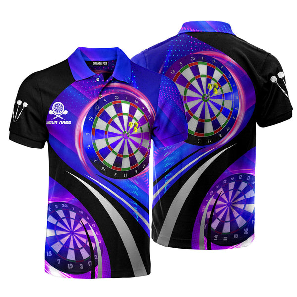 Maxcorners Darts Team -Dart Board Logo Neon Custom Name Polo Shirt