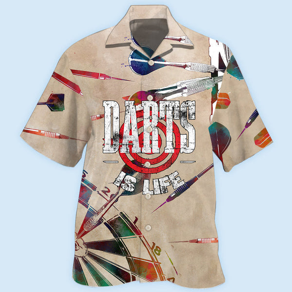 Maxcorners Darts Funny Dart Is Life 3D Hawaiian Shirt