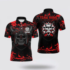 MaxCorners Darts Warrior Skul Customized Name, Team Name 3D Polo Shirt For Men