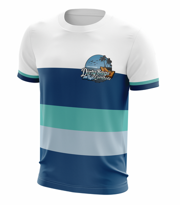 Maxcorners Dirty Bags Cornhole Jersey - "Bags in Paradise" (Blue)