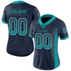 Maxcorners Custom Navy Teal-Gray Drift Fashion Football Jersey LM2605