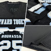Maxcorners Custom Black White-Light Blue Mesh Authentic Football Jersey LM2605