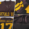 Maxcorners Custom Brown Gold Mesh Authentic Football Jersey LM2605