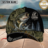 Maxcorners Fishing Black Bark Camouflage Customized Name 3D Cap