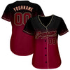 Maxcorners Custom Black Crimson-Cream Authentic Fade Fashion Baseball Jersey LM2605
