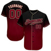 Maxcorners Custom Black Crimson-Cream Authentic Fade Fashion Baseball Jersey LM2605
