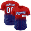 Maxcorners Custom Red Pinstripe White-Royal Authentic Fade Fashion Baseball Jersey LM2605