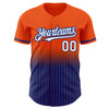 Maxcorners Custom Orange Pinstripe White-Royal Authentic Fade Fashion Baseball Jersey LM2605