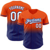Maxcorners Custom Orange Pinstripe White-Royal Authentic Fade Fashion Baseball Jersey LM2605